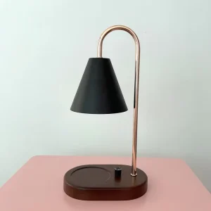 Aromatherapy Wax for Lamp Nordic Style Bamboo Wood Table Lamp with Knob Dimming for Bedroom Bedside Use 36V