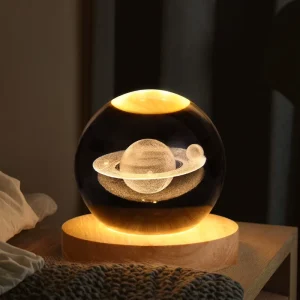Art Crystal Ball Night Lamp 3d Decoration Led Night Lights Desktop 3d Moon Night Lights for Gifts