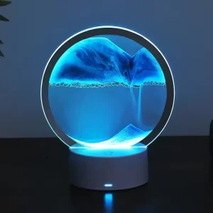 Art Table Lamp Glass DC E14 USB LED Craft Quicksand 3D Natural Landscape Flowing Sand Dimmable Moving Hourglass Night Light