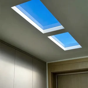 Artificial Plastic Sky Panel LED Human Body Induction Skylight Brightness Memory Function Copy Sky Light Fixture for Retail Shop