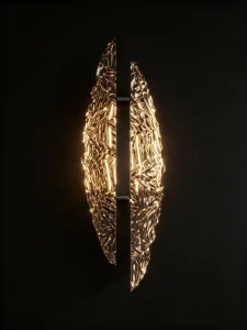 Artist Designer Stainless Steel Wall Lamp Modern Leaf Shape for Bedroom Indoor Wall Lighting Restaurant Hotel