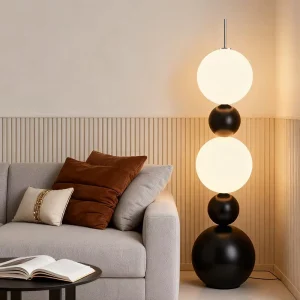 Artistic Floor Lamp Sculptural Gourd Design Bauhaus Style Italian Mid Century for Living Room Bedroom Corner