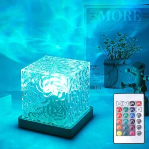 Aurora Northern Lights Projector with Remote Control Dimmable Water Ripple & Flame Wave Effects Colorful Night Light