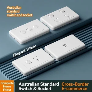 Australian Standard Single Pole Double Throw Wall Light Switches and Sockets SAA