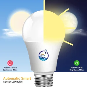 Auto on OFF Dusk to Dawn LED Bulb E27 5W 9W 12W AC85V 265V Power Saving Smart Lamp for Stair Hallway Pathway