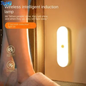 Automatic Sensor Night Light Induction Control Warm Cold White Light Minimalist Design Battery Operated for Home Aisles and Stairs