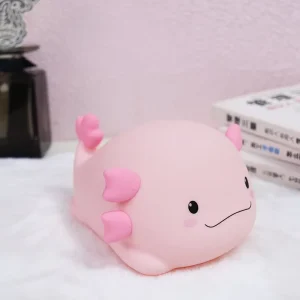 Axolotl Silicone Night Light Touch Control Color Changing USB Rechargeable LED Lamp for Kids Bedroom Nursery Home Decor Gift