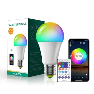 B22/E27 RGB Smart LED Bulb with Remote Control and CCT Adjustment