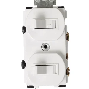 BAREP ETL Listed 15A 120V Single Pole Duplex Toggle Wall Light Switch UL94 V2 PC for US Residential and Commercial Wiring