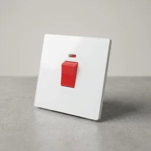 BENDI C29 86 Type Tempered Glass Wall Switch 20A 45A DP Cooker Red Rocker Neon Indicator UK Standard High Power IP20 Traditional