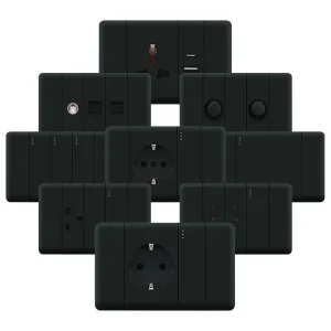 BOGE New Style 120 Series 45A Modular Black Universal Wall Switch 250V PC Material IP20 Rated All Countries Standard Modern