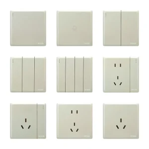 BOYUE Series 2 Gang Multi way Intermediate Wall Switch with Fluorescent Dots Gold Modern Design