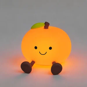 BPA-Free USB Rechargeable Orange Silicone Night Light for Kids
