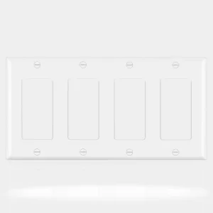 BS18014 Fahint 1 4 Gang Standard Decorator Duplex Outlet Wallplate Cover UL CUL Listed Light Switch GFCI Receptacle 15A 125V