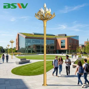 BSW Factory Price Decorative Landscape Street Light LED Garden Pole Lamp for Urban Road Leaf Lighting