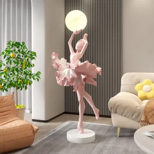 Ballet Inspired Design Abstract Sculpture Floor Lamp for Girls Large Ornament Eco Friendly Handicraft Creative