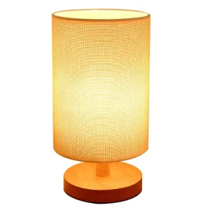 Bamboo Fabric USB Desk Lamp Touch Control LED Night Light Modern Design Battery Powered Dimmable 3000-6000K Color Temp