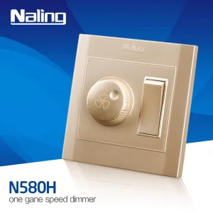 Bangladesh Popular 1 Gang Dimmer Switch 500W with Switch Champagne PC Panel Home Use