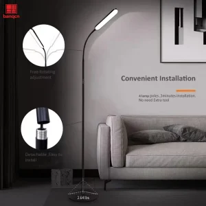 Banqcn Floor Lamp Home for Living Room Night Lights WiFi IR Remote Control RGBIC Remote Control Dimming Standing Connect Lamps