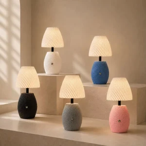 Battery Charging Desk Lamp Small Night Light Macaron Style Nordic Decor Ambient LED Bedside Lamp Touch Control Adjustable