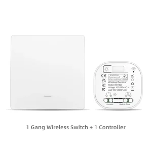 Battery Free 1 Gang Kinetic Switch RF433 Wireless Wall Switch Self Powered with Waterproof Feature for Home Light