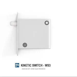 Battery-Free Self-Powered Kinetic Wireless Remote Light Switch 1-Gang 10A 110V-240V 50-100m Range for LED Cabinets