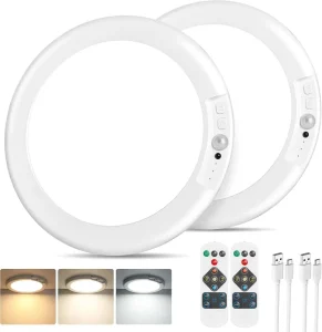Battery-Operated LED Motion Sensor Night Light for Ceiling, Hallway, Bathroom, or Kitchen