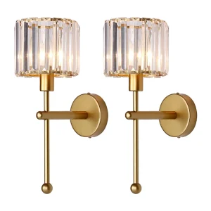 Battery Powered Crystal Wall Lamp Modern Style Wall Lamp with Remote Control Indoor Wall Lamp with Rechargeable Light Source