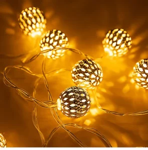 Battery Powered LED Fairy Lamp Morocco Ball String Lights for Indoor Wedding Christmas Garden Party Decoration