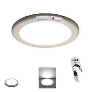 Battery-Powered LED Wall or Ceiling Night Light, ABS White, Motion Sensor and Dimmable