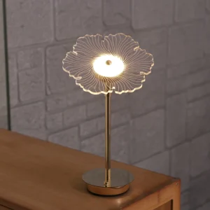 Battery-Powered Touch Stepless Dimming Acrylic and Metal Bedside Lamp for Indoor and Outdoor Use