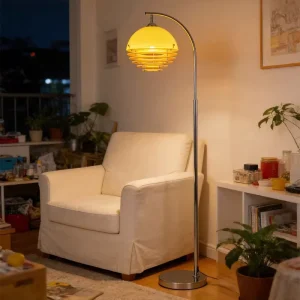 Bauhaus Iron LED Floor Lamp Stepless Dimming Three Color Light Changing Standing Table for Living Room Sunset Ambiance