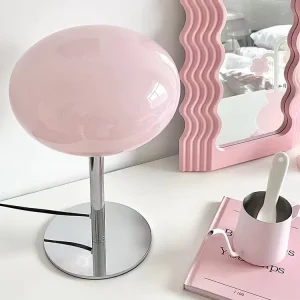 Bauhaus Modern Post Modern Minimalist Metal Glass LED Eco Friendly Decorative Table Lamp with Lollipop Shade for Bedroom