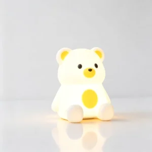 Bear-Shaped Silicone RGB Table Lamp with Multiple Color Modes and Timer for Kids Room