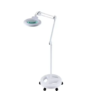 Beauty Salon Lamp Use LED Working Magnifier Floor Standing Mag Wheels Light Magnifying Glass Floor Lamp