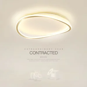 Bedroom AC-Powered LED Geometric Circular Ceiling Light with Sensor Control Iron Construction