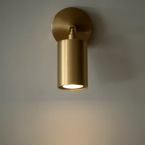 Bedroom Bedside Copper Wall Lamp Thick Reading Spotlight Rotatable Mini Small Vintage Wabi Sabi Style Yuantou Factory