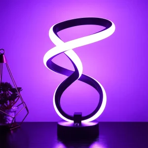 Bedside Decorative Table Lamp 8 Color Changeable Modern Spiral RGB