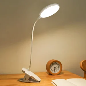 Bedside European Round Nordic Eye Desk Clip USB Rechargeable Modern LED Table Reading Lamp