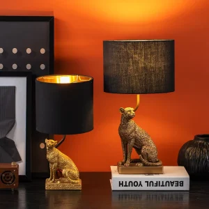 Bedside Gold Table Lamp Resin Animals Table Lamp Creative Desk Lamp Lighting Fixture for Living Room Bedroom Office
