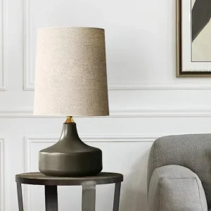 Bedside Lamp Bedroom Simple Modern Desk Lamp Nordic Style Ceramic Gray Unique Living Room Warm Retro Desk Lamp