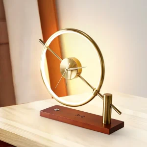Bedside Wireless Charging Table Lamp LED Light with Wireless Charger Wooden Base 3 Colors
