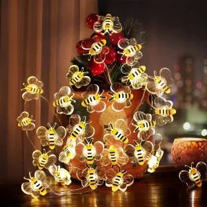 Bee Light String Christmas Lights Battery Operated Honeybee Fairy DIY Home Classroom Birthday Garden Decorative String Lights