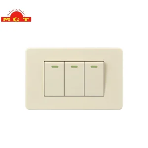 Beige 3-Gang 2-Way USA Standard Light Wall Switch
