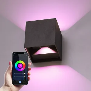 Benory 24v Up Down Wall Lights Loxone Knx Dali Dmx Pwm Zigbee Smart Lighting RGBW Dual White Cct IP65 Outdoor Led Wall Lamp