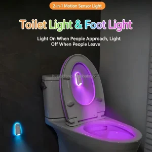 BestSeller Premium Smart RGB Motion Sensor Night Light Rechargeable Magnetic LED Toilet Lamp for Bathroom Bedroom Closet Hallway