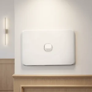 Bevel Edge Slimline AS/NZS SAA Approved White/Black Matt Single Pole 2-Way 16A PC Light Switch