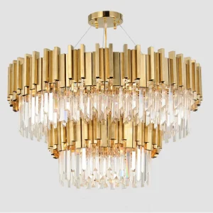 Big Home Lighting Crystal Led Chandelier Ceiling Lamp Luxury K9 Crystal Chandeliers & Pendant Lights Gold