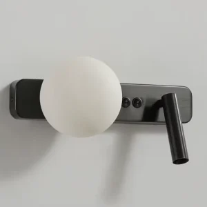 Black Bedroom Bedside Wall Lamp Nordic Modern Minimalist Alabaster Sconce for Bedroom Lighting Decor
