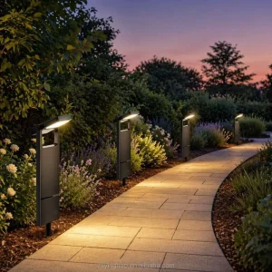 Black IP65 Waterproof Outdoor Solar LED Lawn and Pathway Lights with ABS Housing